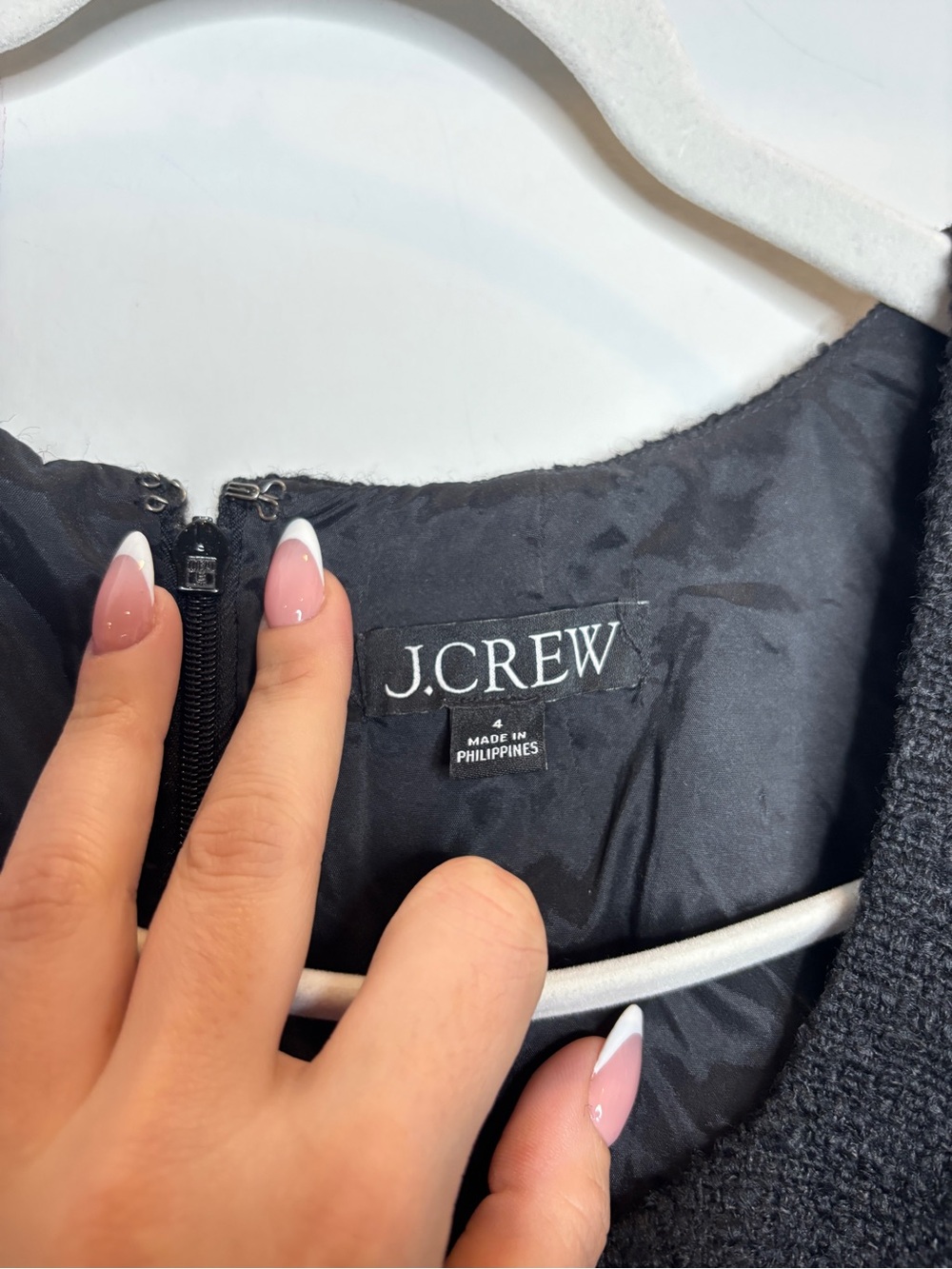 J.Crew Sophia Sleeveless Dress 4 Black Tweed Jewel Buttons - Picture 5 of 8